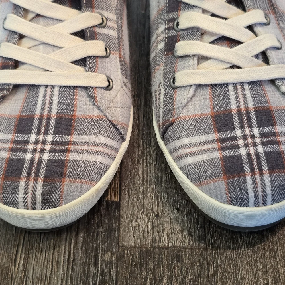 TAOS Star Gray Plaid Lace Up Casual Sneakers Canvas  Low Top Shoes Womens 10